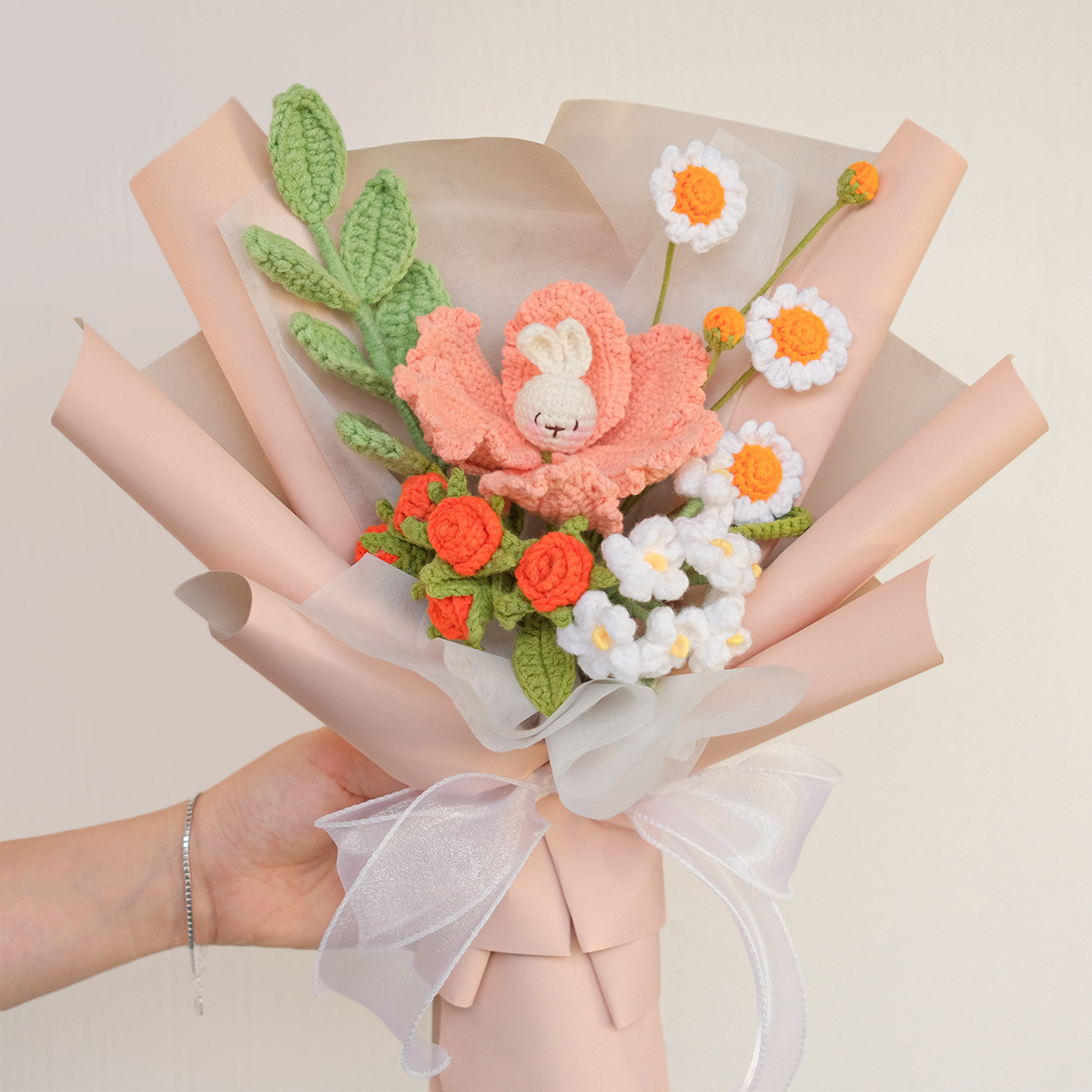 Little Hun Bun - Bunny Crochet Flower Bouquet