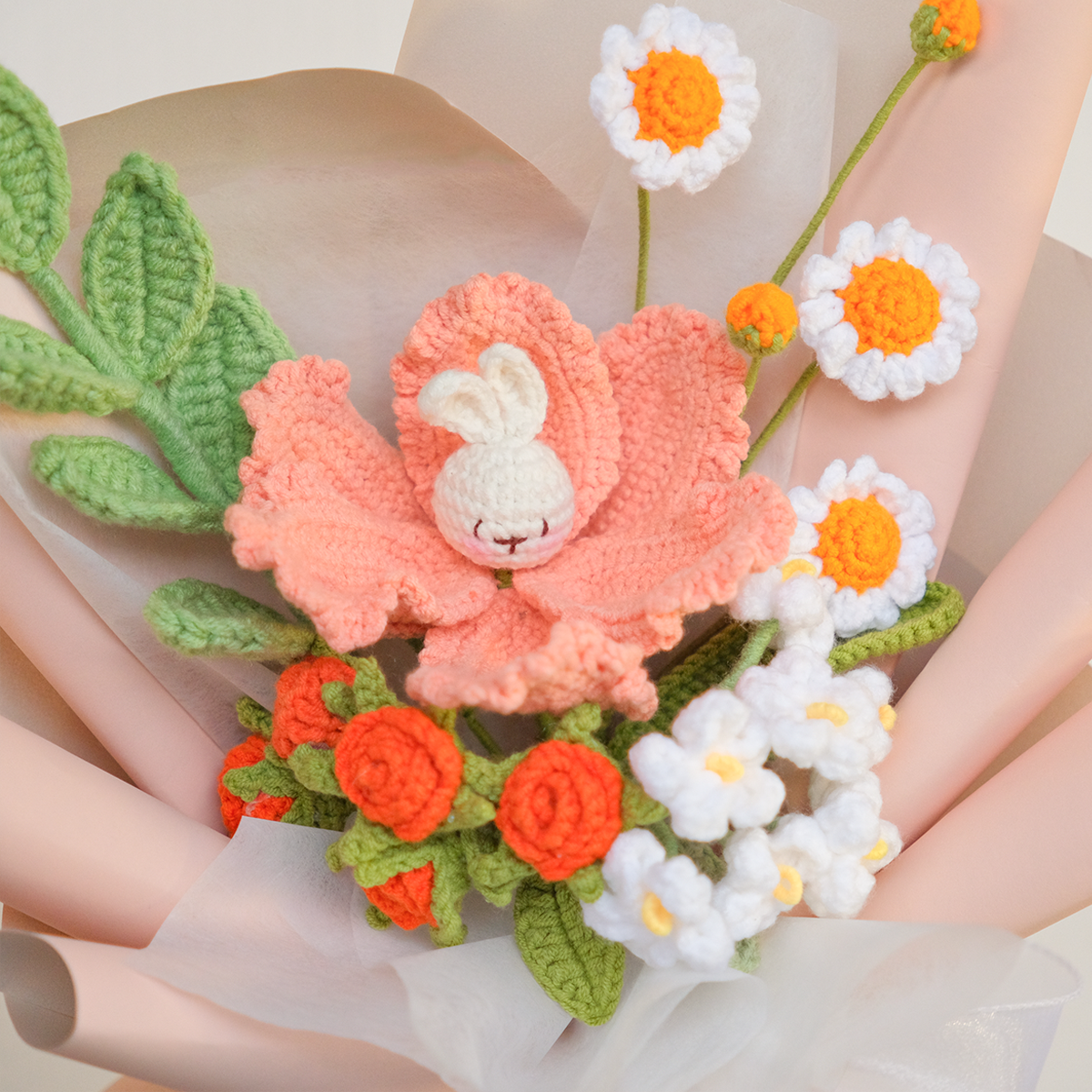 Little Hun Bun - Bunny Crochet Flower Bouquet