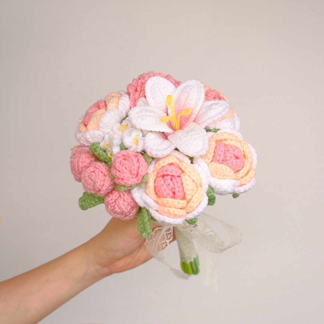 Eternal Love - Bridal Crochet Mixed Flowers Bouquet