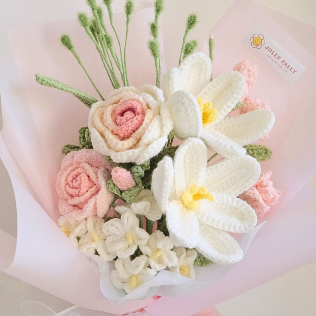Ethereal Spring - Premium Crochet Tulips Mix Flower Bouquet