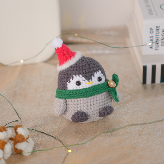 crochet penguin keychain