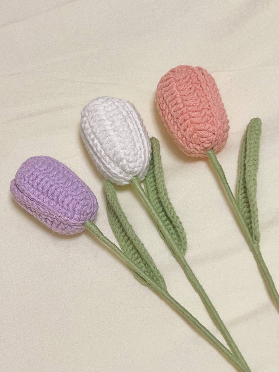 Mix Tulips Trio - Crochet Flower Bouquet