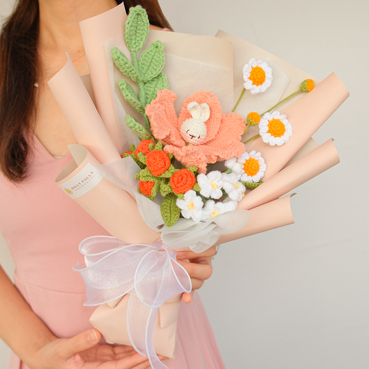 Little Hun Bun - Bunny Crochet Flower Bouquet