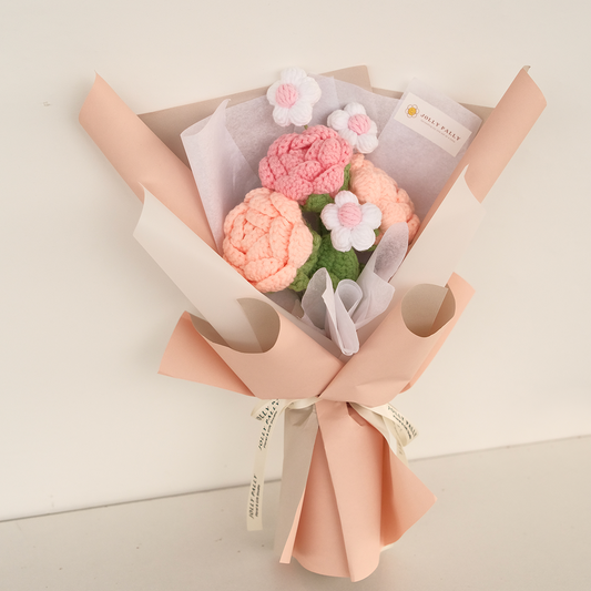 Mini Rose Bloom - Mix Rose Crochet Flower Bouquet