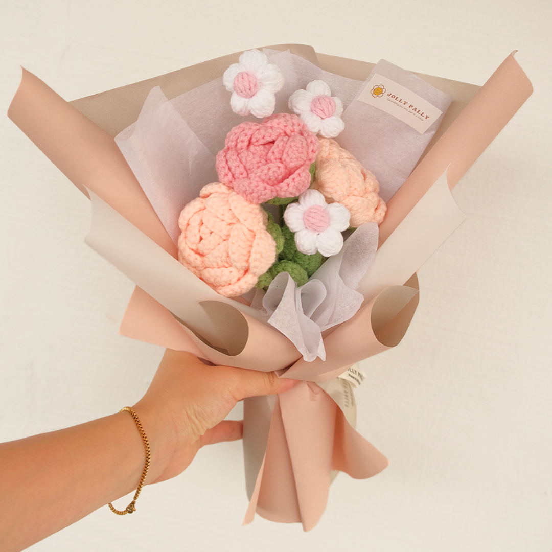 Mini Rose Bloom - Mix Rose Crochet Flower Bouquet
