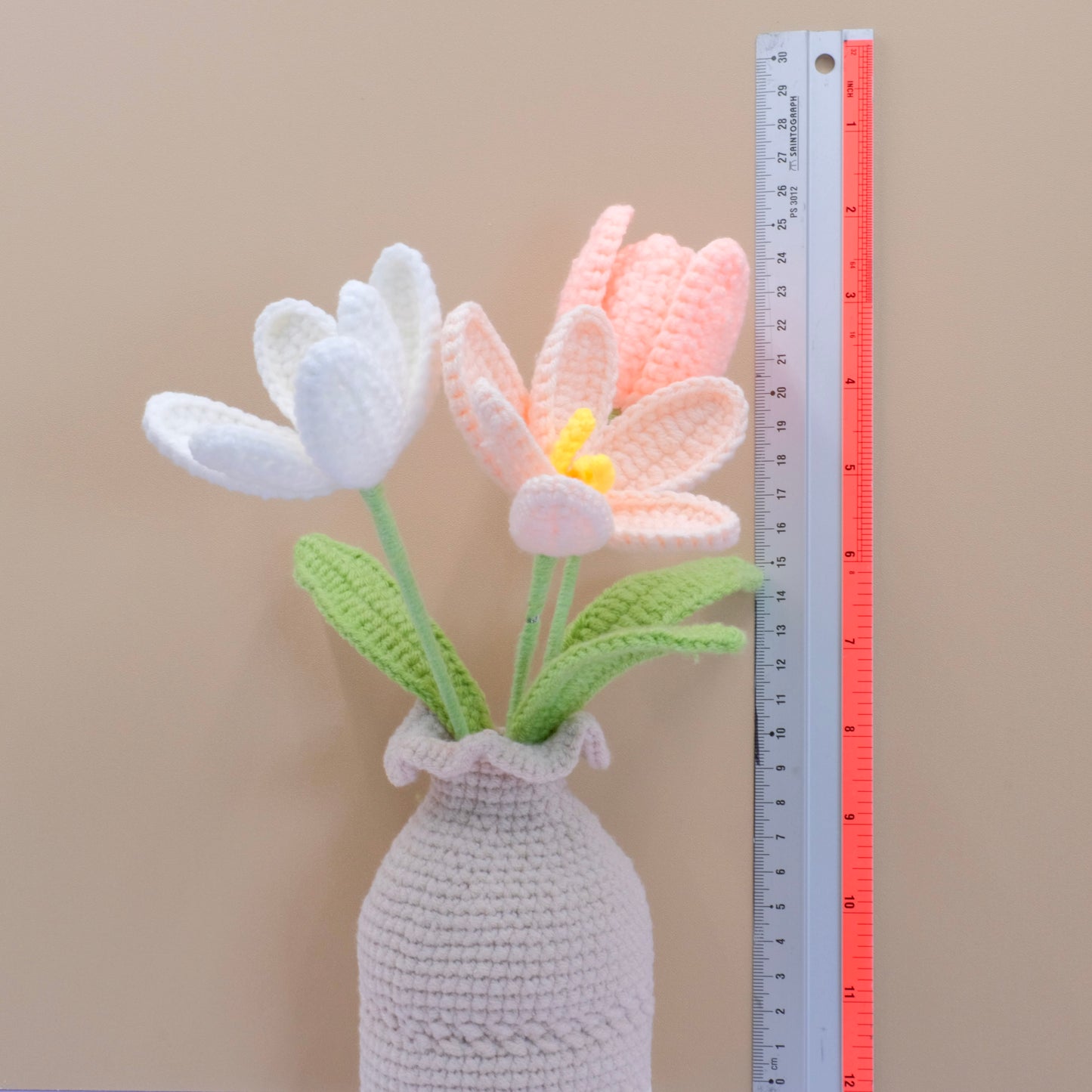 Crochet Tulips Vase - Handmade Crochet Plant Gift