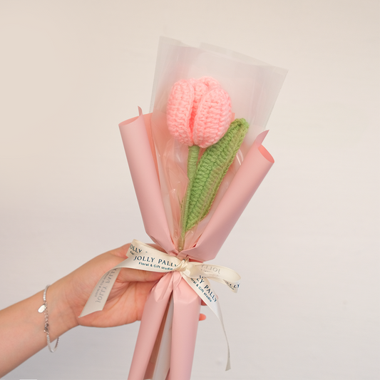 crochet tulip flower_pink