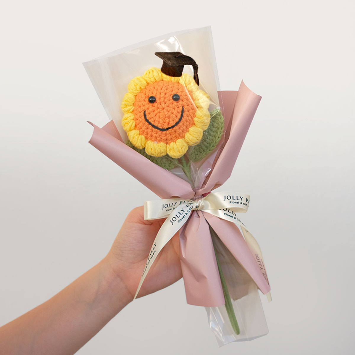 Crochet Sunflower bouquet with graduation hat