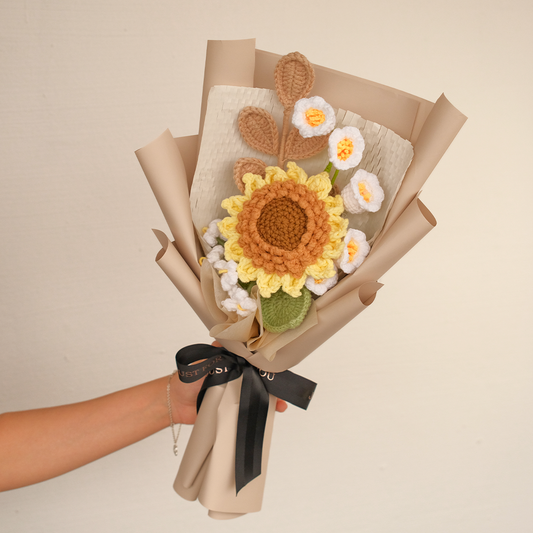 everlasting handmade crochet sunflower bouquet