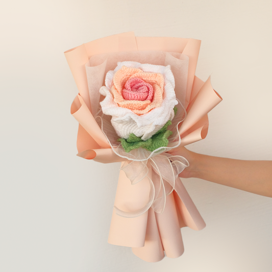 crochet thai rose in pink