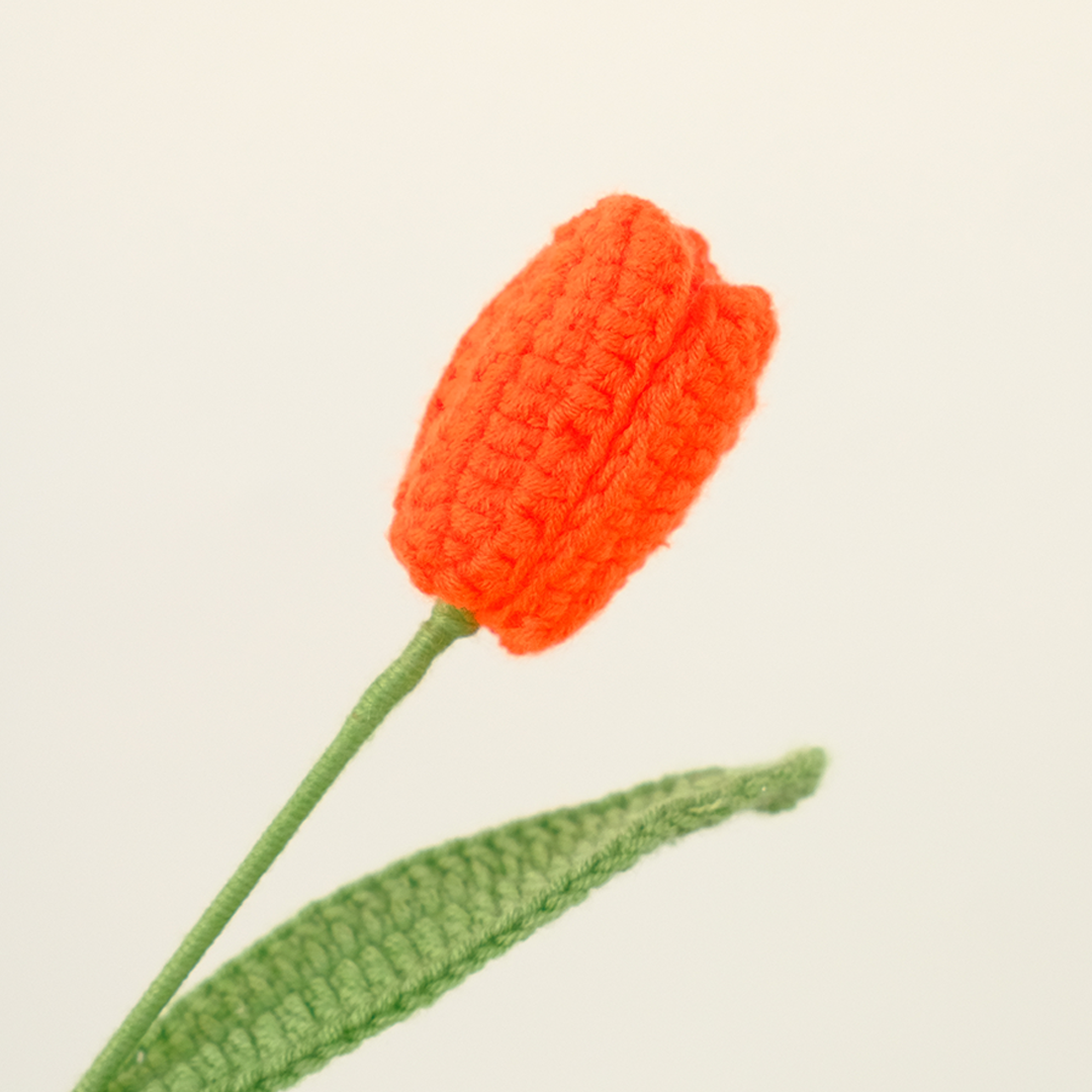 crochet tulip flower_orange