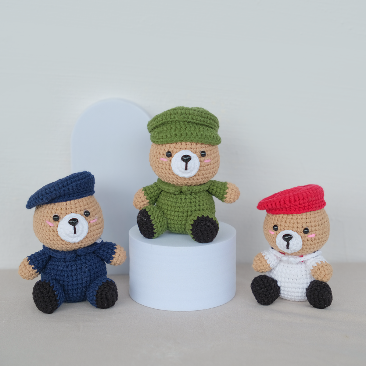 Crochet Army Bear Bouquet Jolly Pally