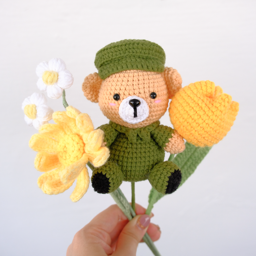 Crochet Army Bear Bouquet Jolly Pally