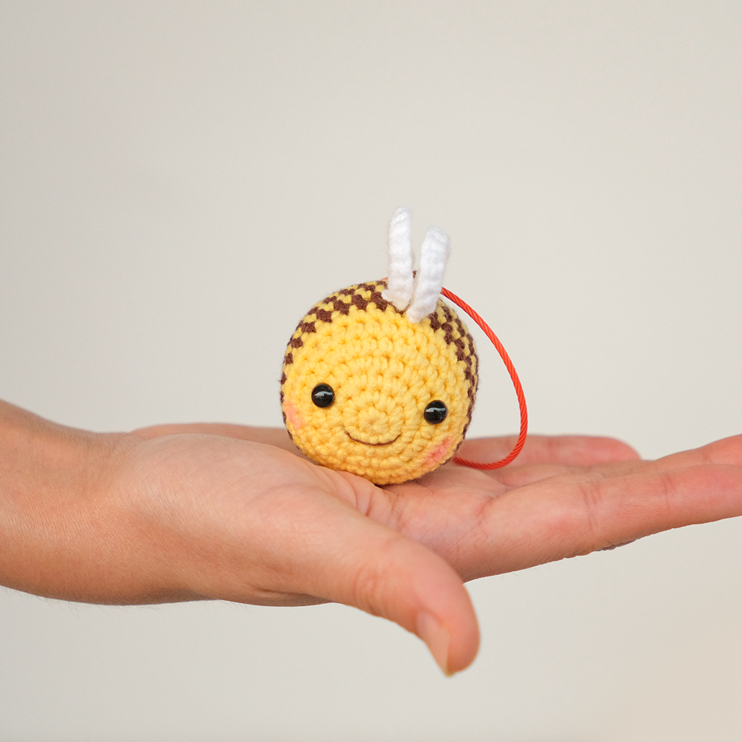 Crochet Bee Keychain Handmade