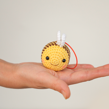 Crochet Bee Keychain Handmade