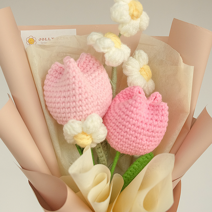 Bubbly Bloom - Crochet Chubby Tulip Flower Bouquet