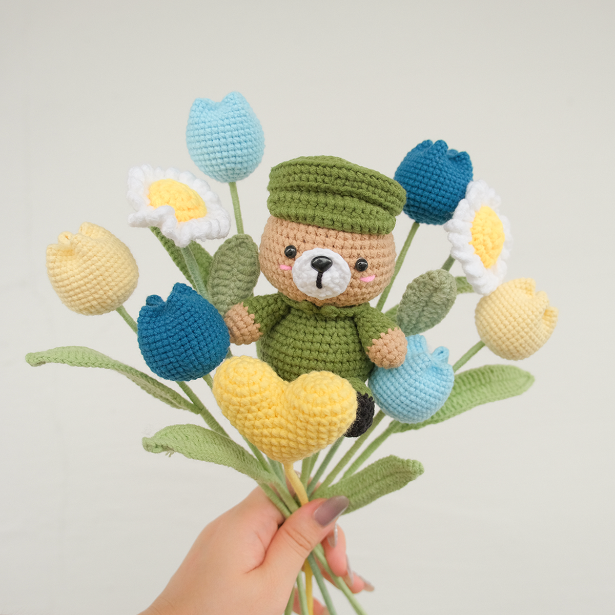 Crochet Army Bear Bouquet