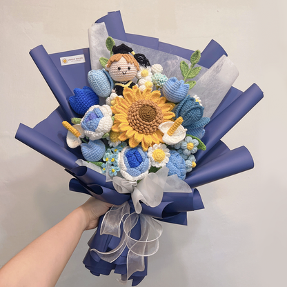 Big W -  Graduation Large Crochet Sunflower Bouquet