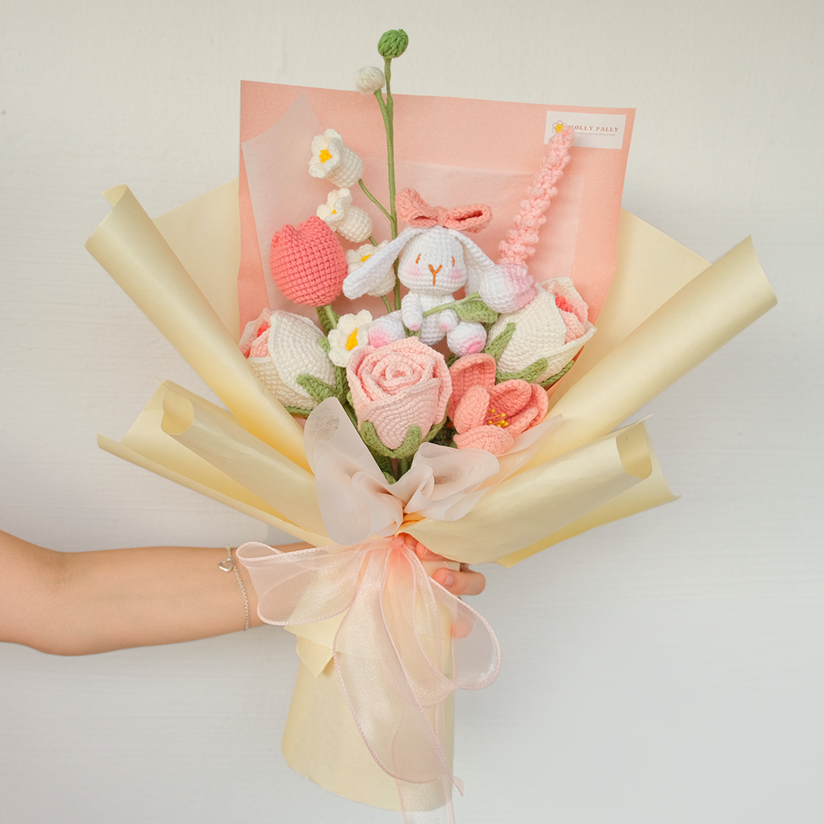 Enchanted Bunnyland - Crochet Bunny Mixed Flower Bouquet