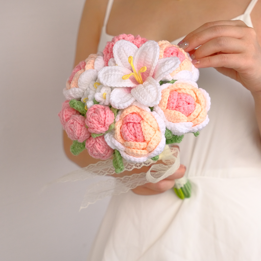 Crochet bridal ROM flower bouquet in Singapore
