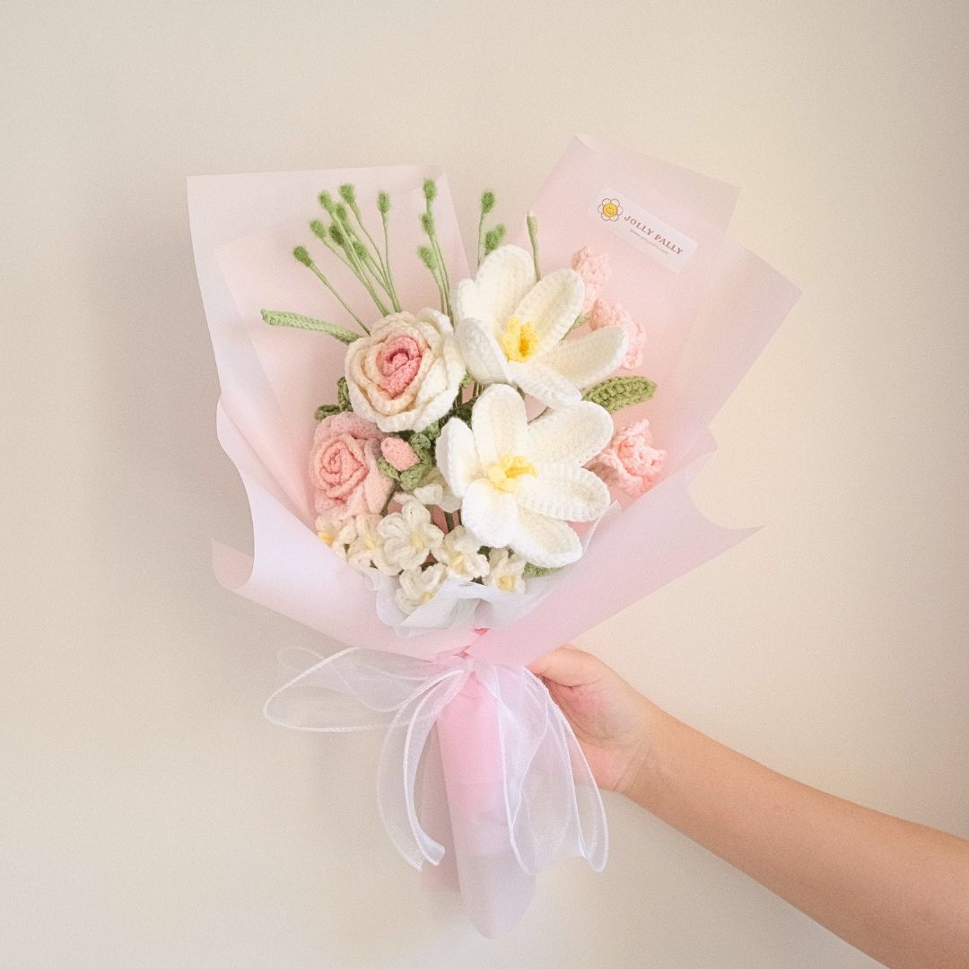 Ethereal Spring - Premium Crochet Tulips Mix Flower Bouquet