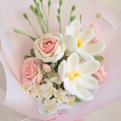 Ethereal Spring - Premium Crochet Tulips Mix Flower Bouquet