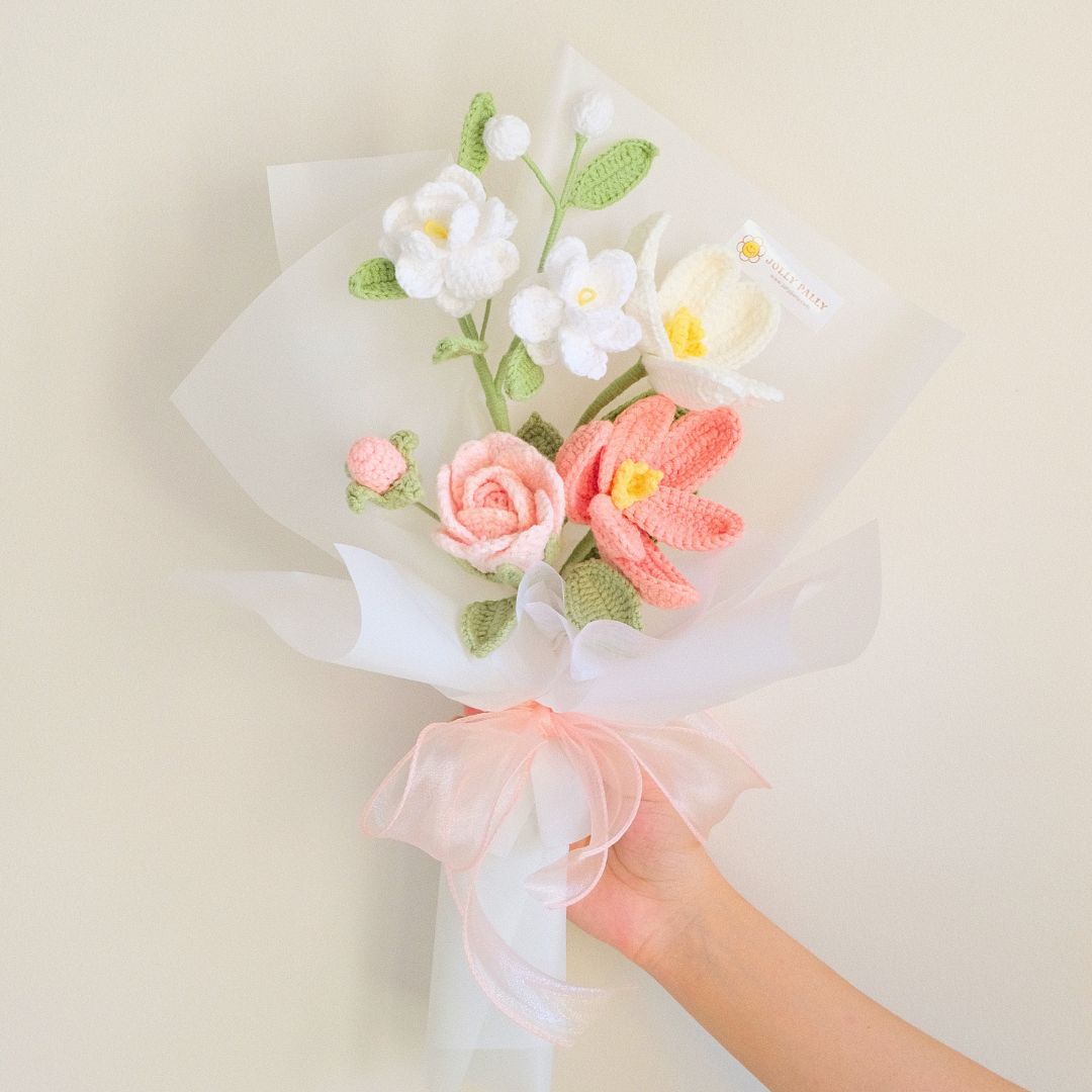 First Love - Mix Crochet Tulips Flower Bouquet