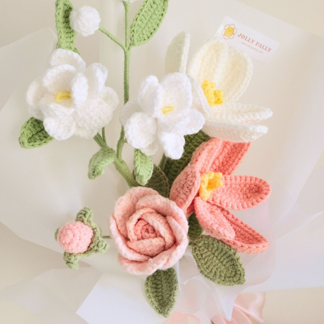 First Love - Mix Crochet Tulips Flower Bouquet