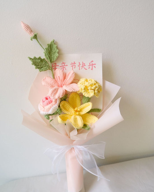 mothers day tulips flower bouquet handmade crochet flowers 