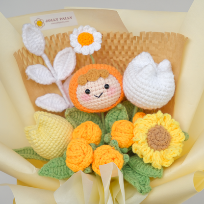 Jolly Chub - Graduation Doll Crochet Flower Bouquet