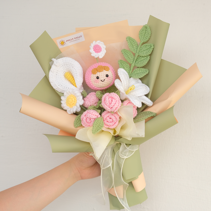 Jolly Chub - Graduation Doll Crochet Flower Bouquet