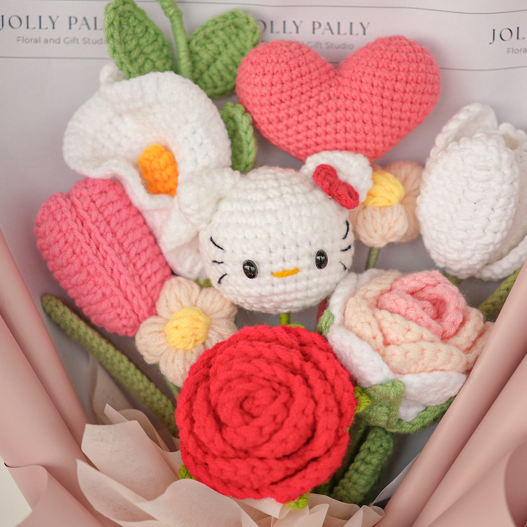 Kitty Wonderland - Crochet Hello Kitty Flower Bouquet