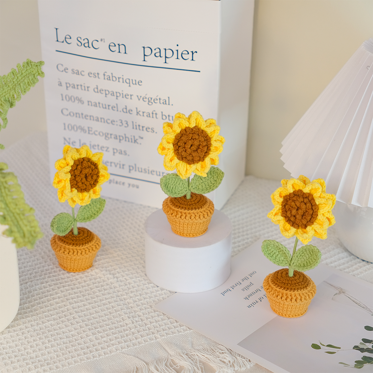 Mini Sunflower Pot - Crochet Sunflower Potted Plant