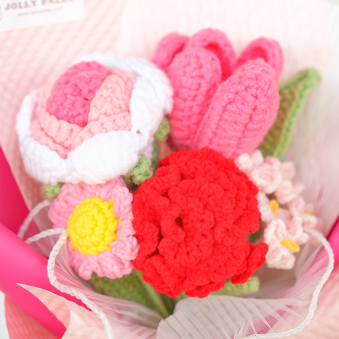 My Heroine - Mix Pink Crochet Flower Bouquet