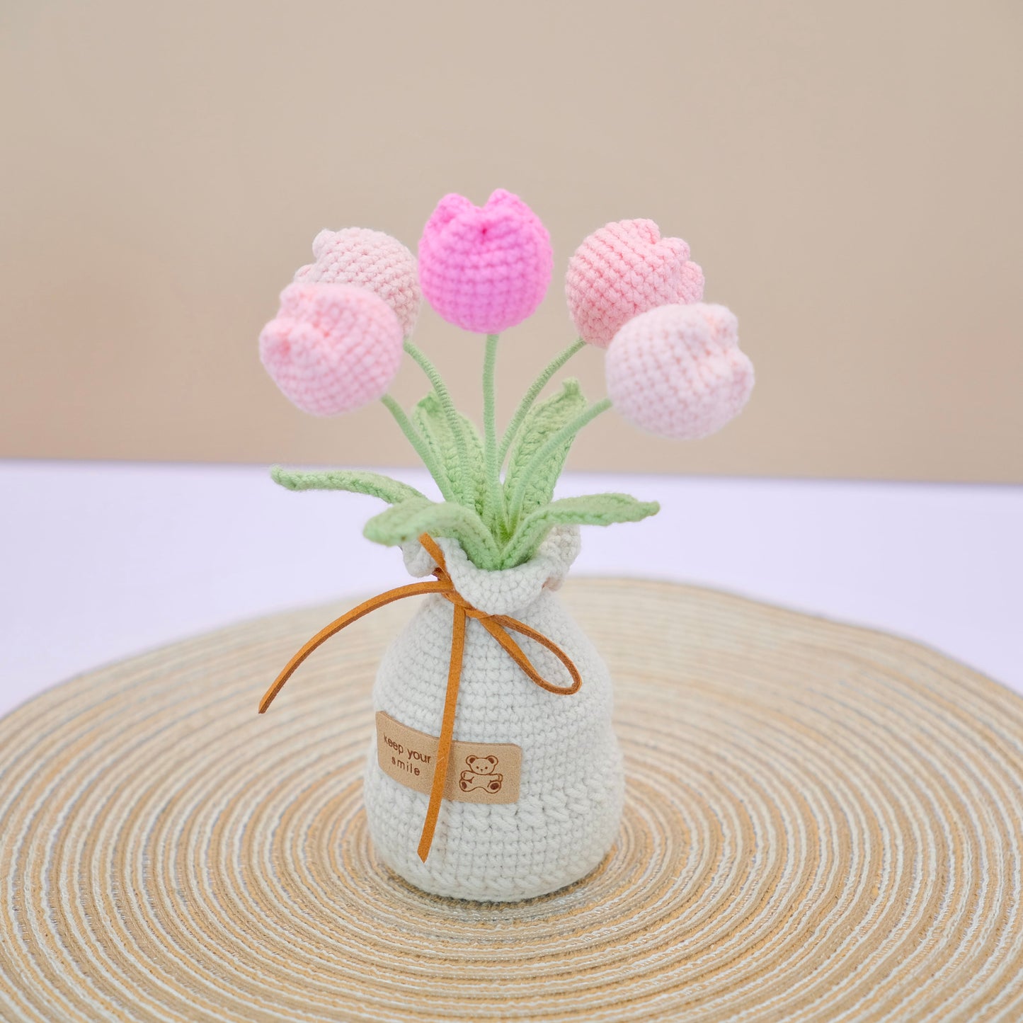 Crochet Chubby Tulip Vase - Handmade Crochet Plant Gift