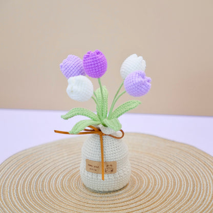 Crochet Chubby Tulip Vase - Handmade Crochet Plant Gift