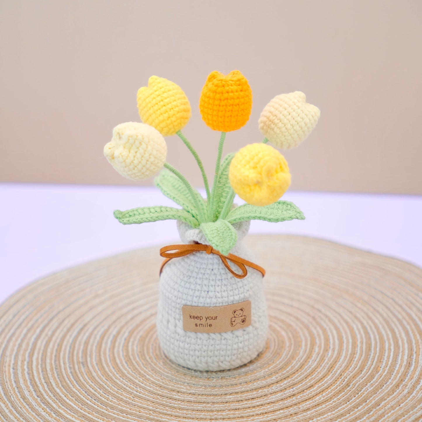 Crochet Chubby Tulip Vase - Handmade Crochet Plant Gift