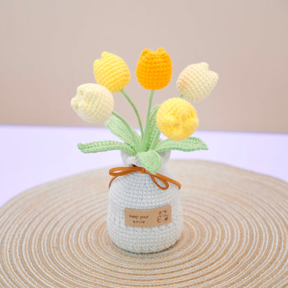 Crochet Chubby Tulip Vase - Handmade Crochet Plant Gift