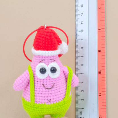 Christmas Patrick Star - Handmade Crochet Amigurumi Christmas Gift