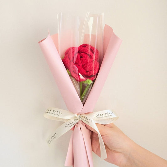 Crochet Rose - Single Rose Crochet Flower Bouquet