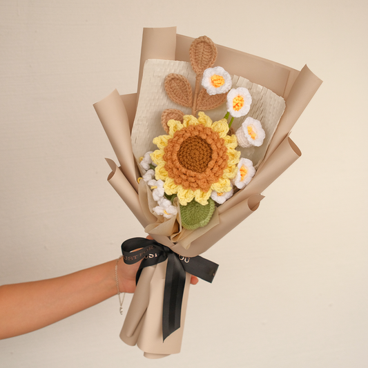 everlasting handmade crochet sunflower bouquet 