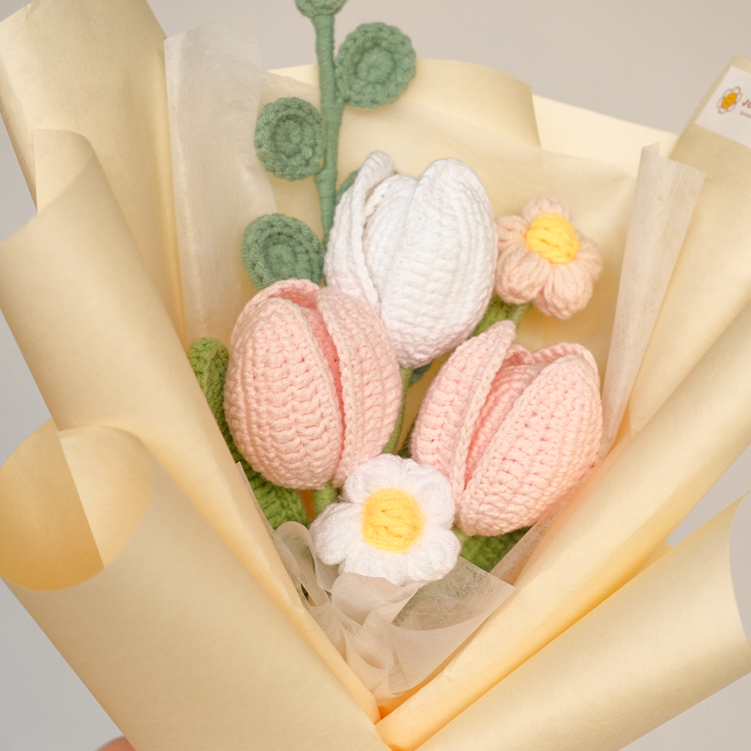 First Love - Tulips Crochet Flower Bouquet