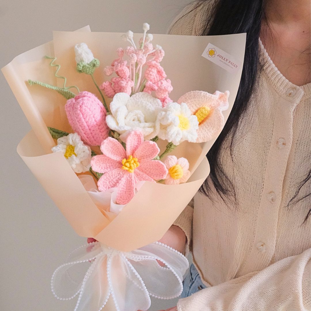 Gentle Joy - Crochet Mixed Flower Bouquet