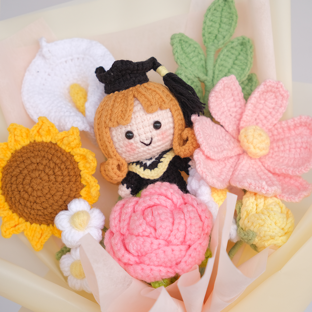 Graduation Crochet Flower Bouquets | Graduation Bloom – Jolly Pally