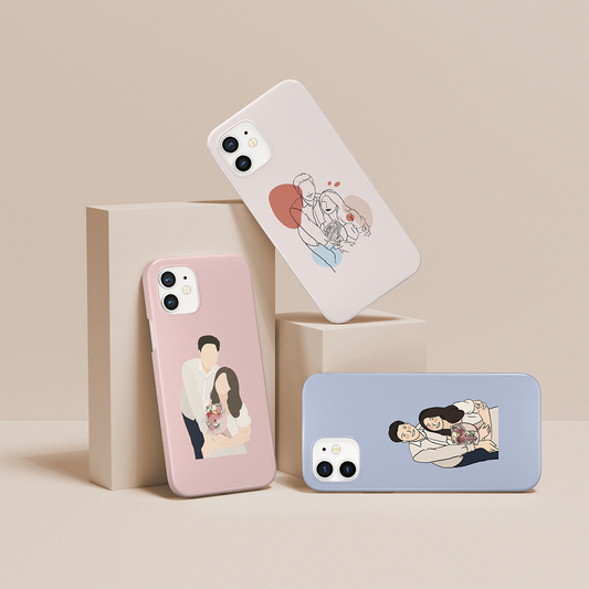 Personalised Portrait Phone Case Couple Gift